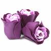 Boîte Coeur 3 Roses en Confettis de Bain - couleur lavande