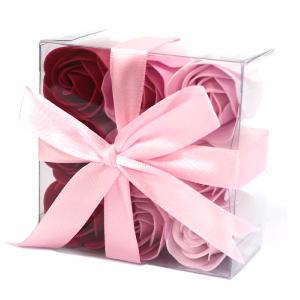 Boîte 9 Roses en Confettis de Bain - couleur rose